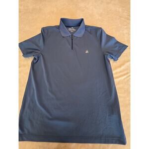Brooks Brothers Performance 1/4 Zip Polo Short Sleeve Blue Size Medium